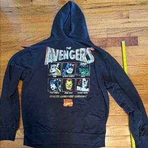 Marvel Black Hoodie with Multicolor Avengers Back Graphic